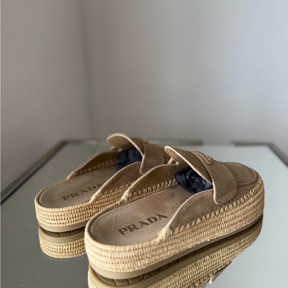 New PRADA Suede espadrille mules $1,120 37 - Picture 11 of 13